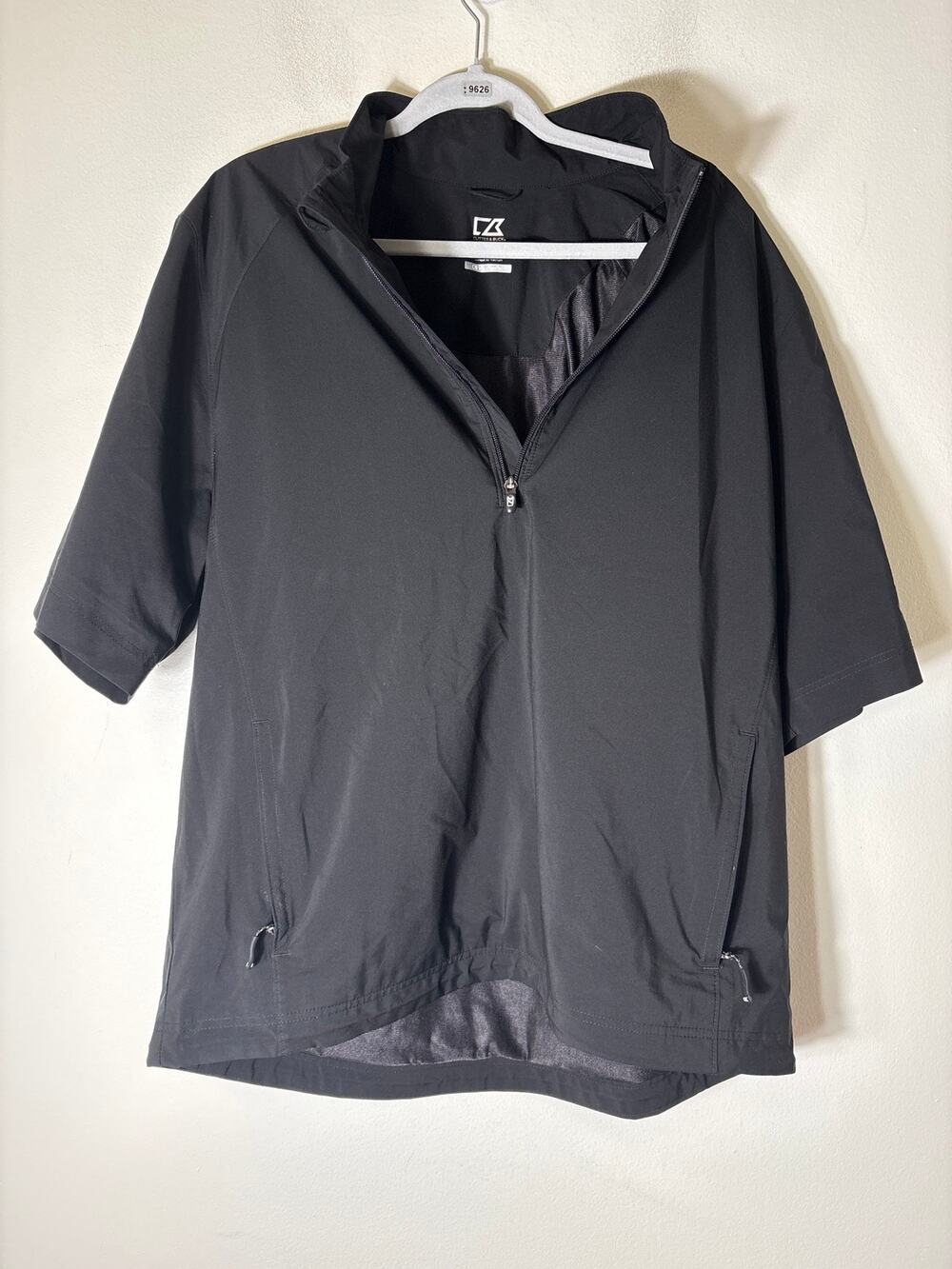 Men's Cutter & Buck Black Short Sleeve Weather Resistant Shirt Sz L